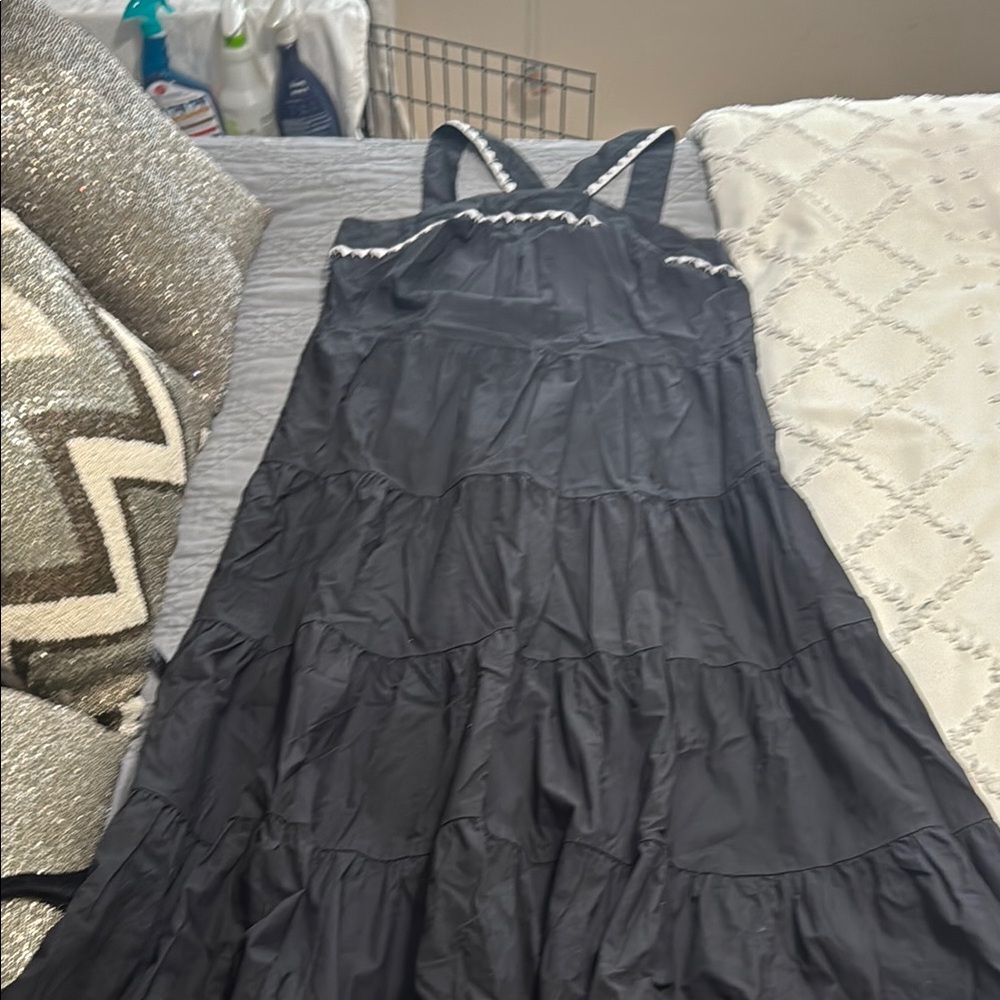LOFT Black Smocked Dress